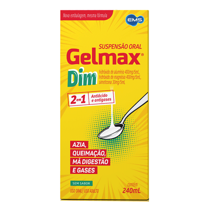 Gelmax 240ml Hortelã - Antiácido e Digestivo